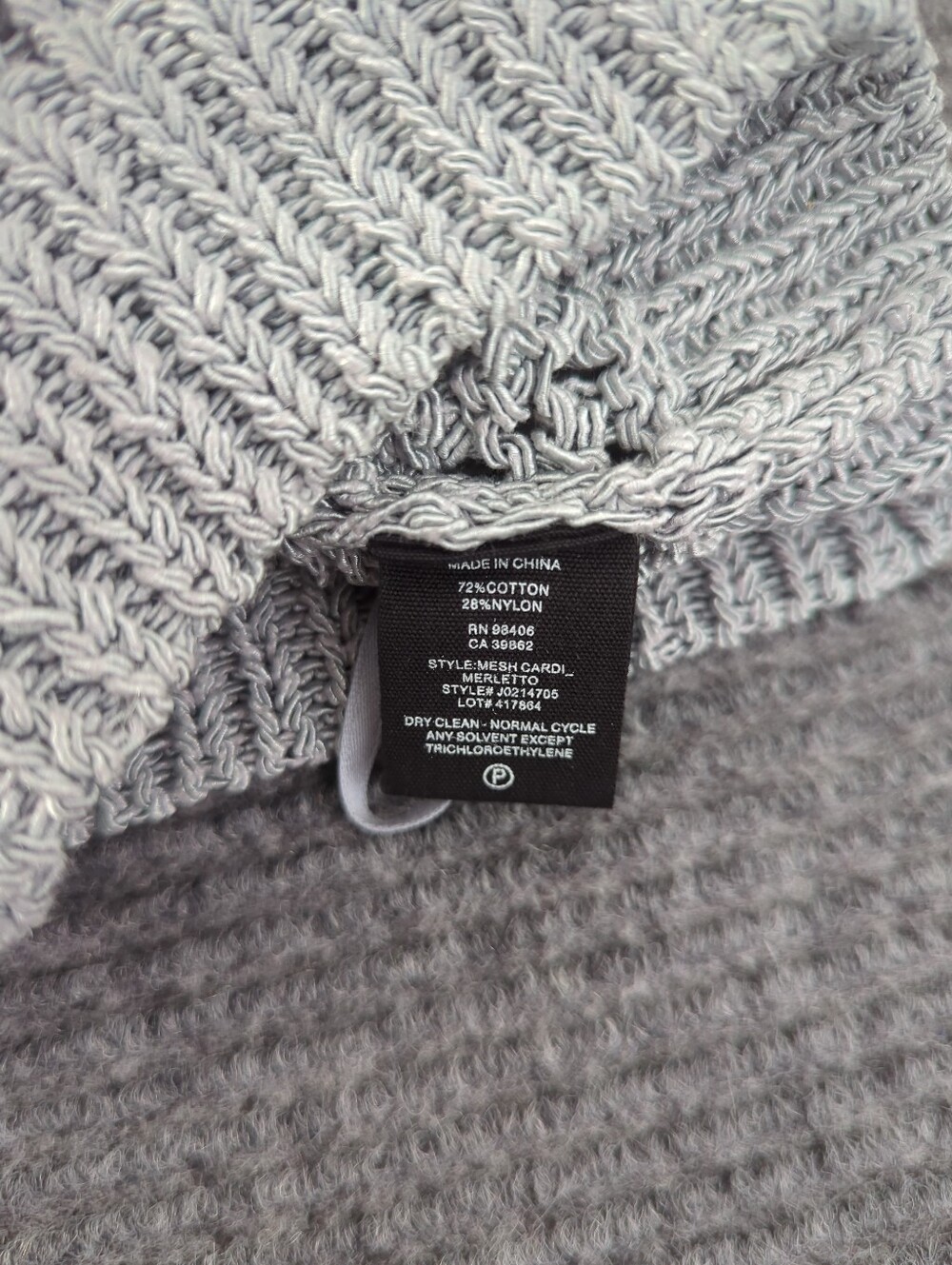 Theory Merletto Mesh Cardigan Ice Blue Gray Blue Open Knit Cropped Small Beach - Picture 7 of 11